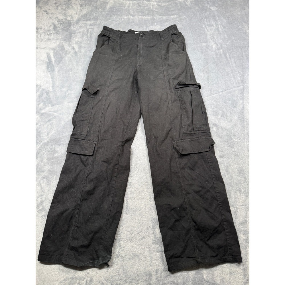 Disclosure Cargo Pants Womens 9 Black Cotton Wide Leg Utility Gorpcore Skatewear